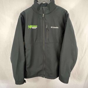 Columbia Ascender Softshell Jacket Mens XL Black Zip Windbreaker‎ Archery Logo